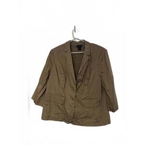 Lane Bryant Tan Cotton Spandex Blazer Jacket Size 22